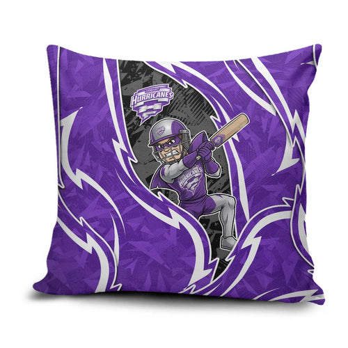 Hobart Hurricanes Pillow Cover Flaming Lightning Storm Geometric Sports Mascot Art