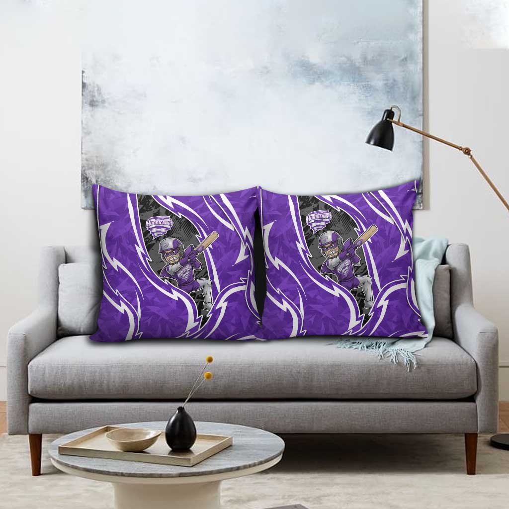 Hobart Hurricanes Pillow Cover Flaming Lightning Storm Geometric Sports Mascot Art
