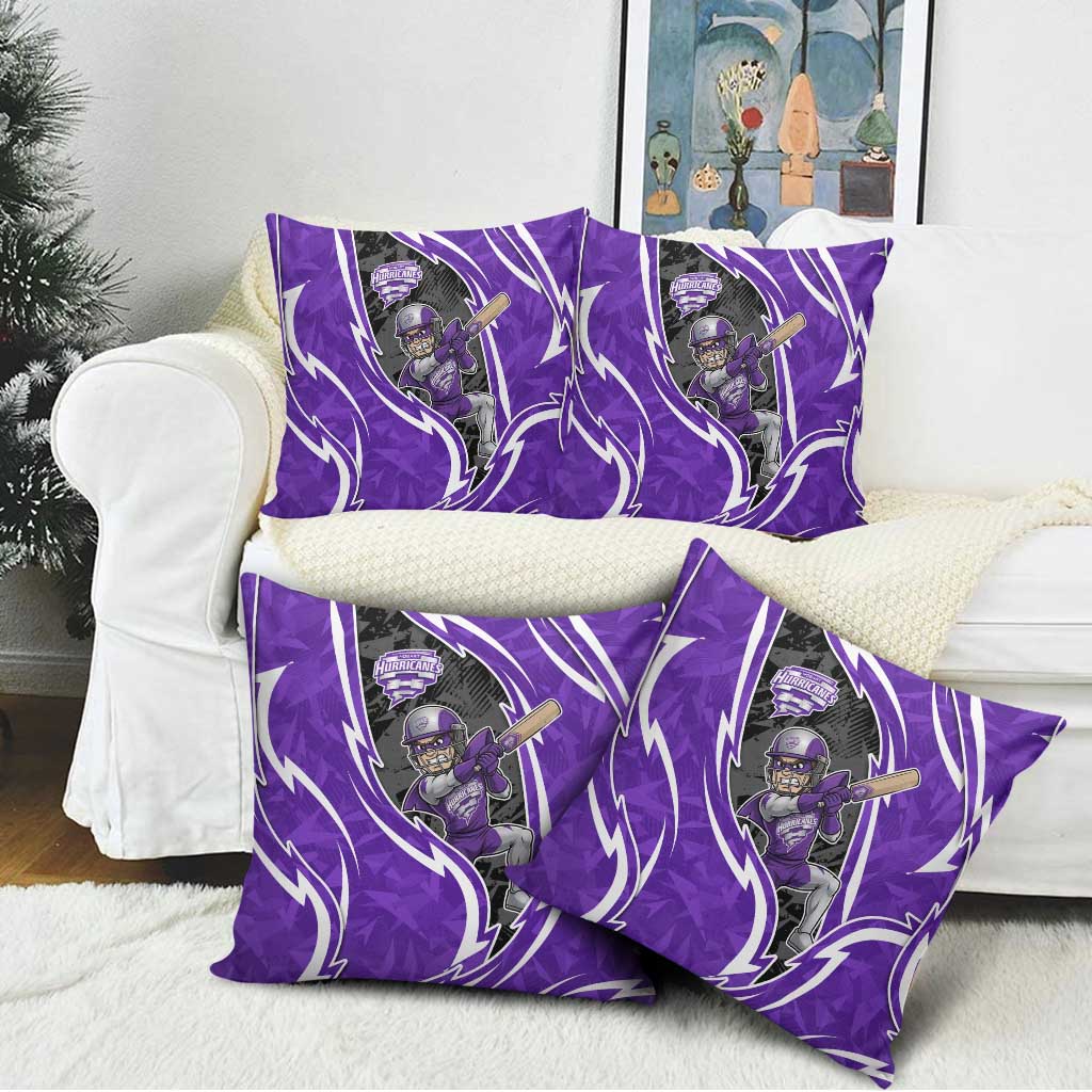 Hobart Hurricanes Pillow Cover Flaming Lightning Storm Geometric Sports Mascot Art