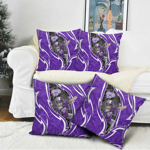 Hobart Hurricanes Pillow Cover Flaming Lightning Storm Geometric Sports Mascot Art