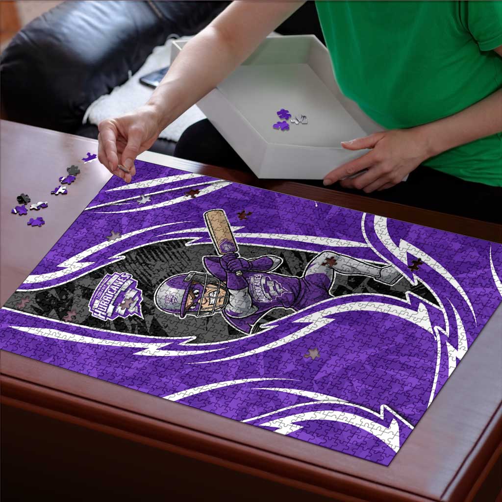 Hobart Hurricanes Puzzle Flaming Lightning Storm Geometric Sports Mascot Art