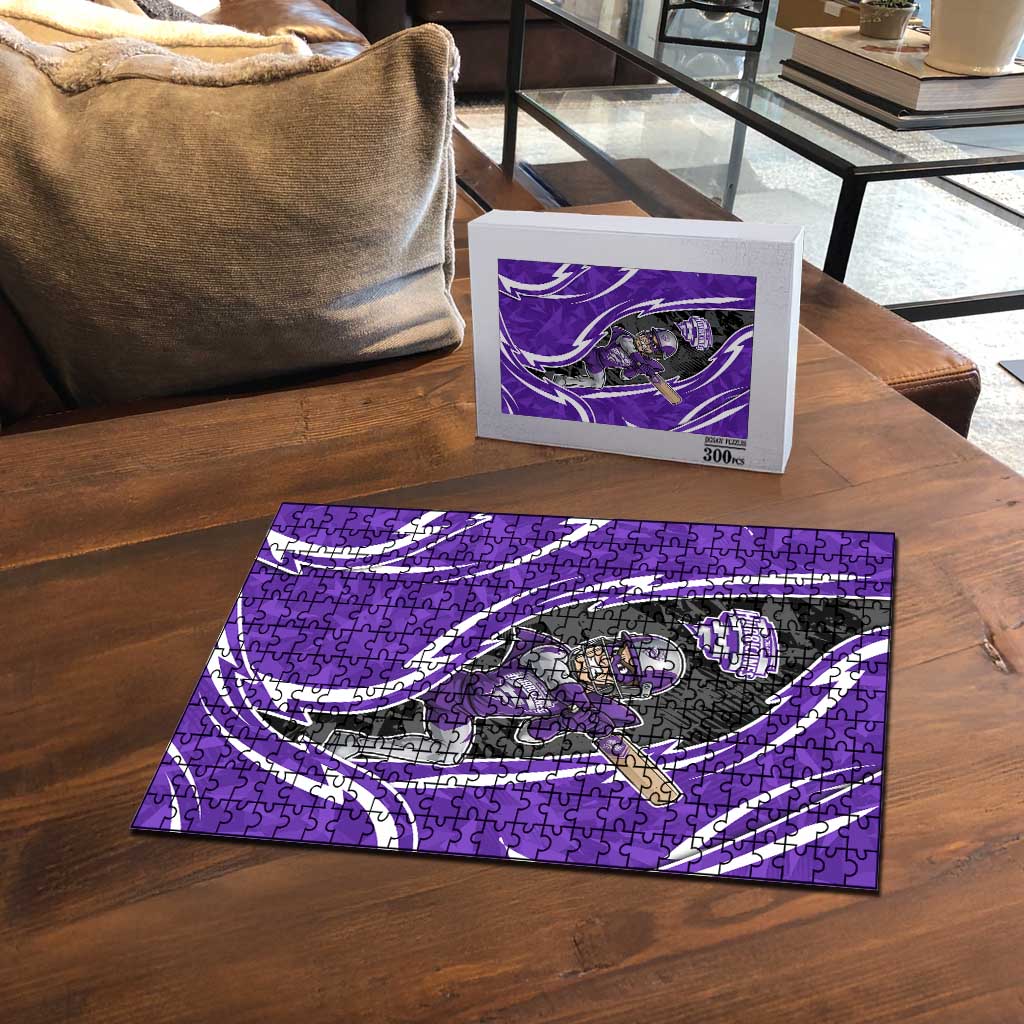 Hobart Hurricanes Puzzle Flaming Lightning Storm Geometric Sports Mascot Art