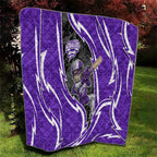 Hobart Hurricanes Quilt Flaming Lightning Storm Geometric Sports Mascot Art