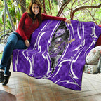 Hobart Hurricanes Quilt Flaming Lightning Storm Geometric Sports Mascot Art