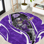Hobart Hurricanes Round Carpet Flaming Lightning Storm Geometric Sports Mascot Art
