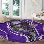 Hobart Hurricanes Round Carpet Flaming Lightning Storm Geometric Sports Mascot Art