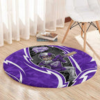 Hobart Hurricanes Round Carpet Flaming Lightning Storm Geometric Sports Mascot Art