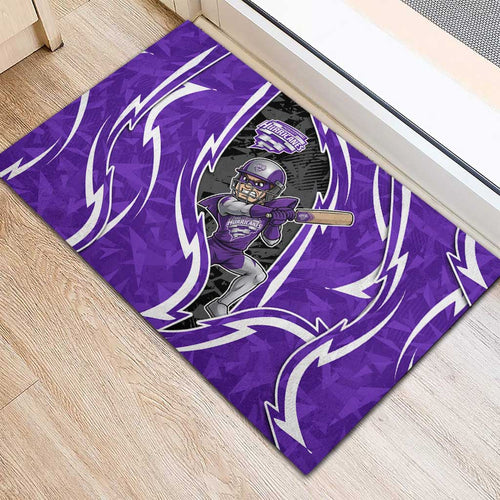 Hobart Hurricanes Rubber Doormat Flaming Lightning Storm Geometric Sports Mascot Art
