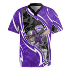 Hobart Hurricanes Rugby Jersey Flaming Lightning Storm Geometric Sports Mascot Art