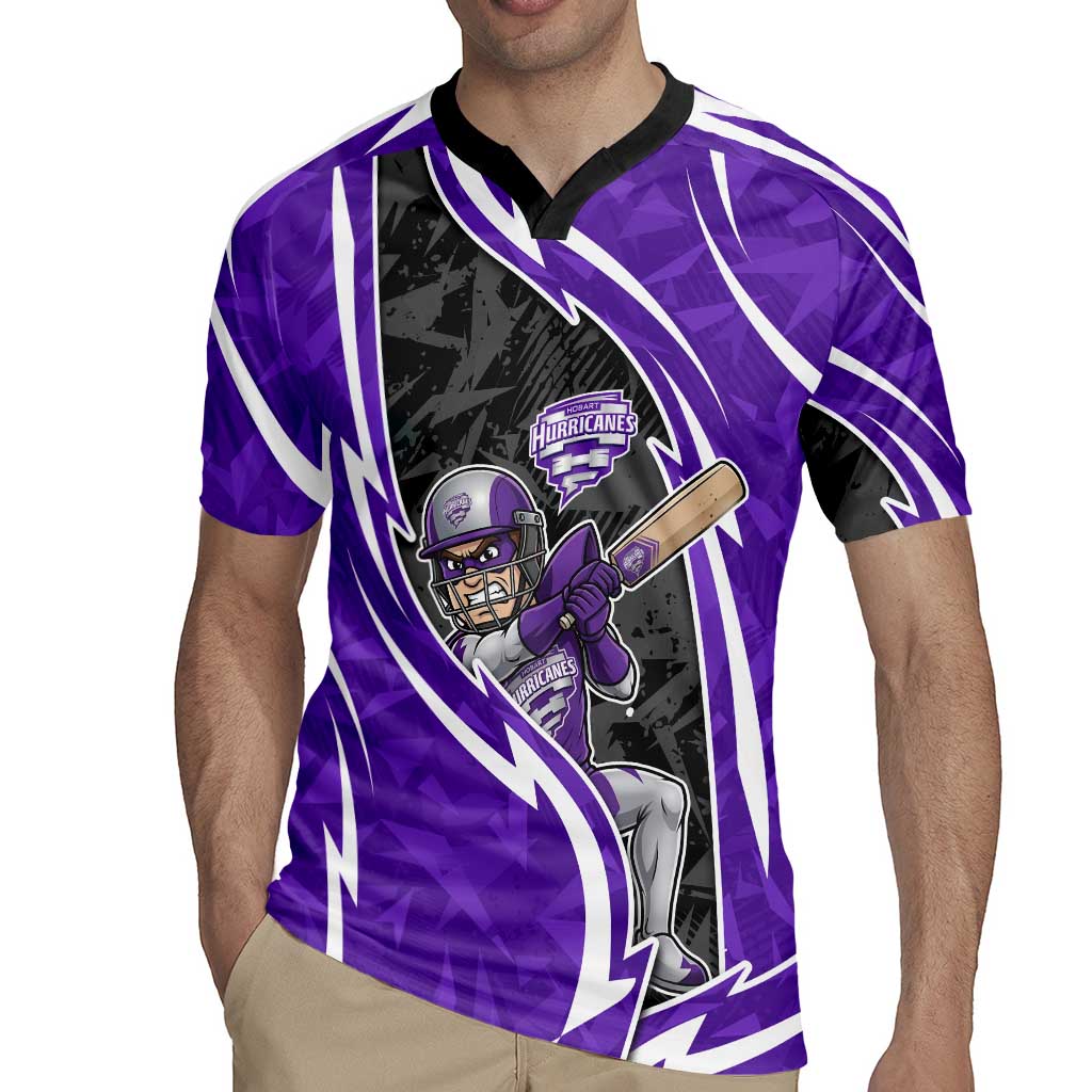 Hobart Hurricanes Rugby Jersey Flaming Lightning Storm Geometric Sports Mascot Art