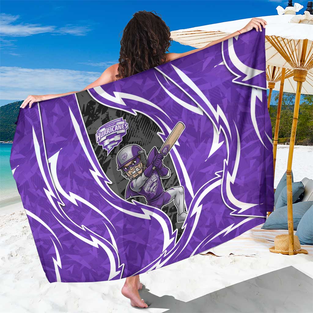 Hobart Hurricanes Sarong Flaming Lightning Storm Geometric Sports Mascot Art