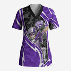Hobart Hurricanes Scrub Top Flaming Lightning Storm Geometric Sports Mascot Art