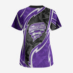 Hobart Hurricanes Scrub Top Flaming Lightning Storm Geometric Sports Mascot Art