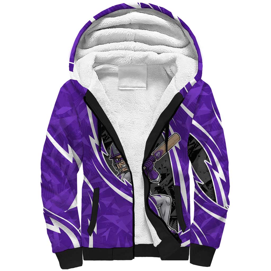 Hobart Hurricanes Sherpa Hoodie Flaming Lightning Storm Geometric Sports Mascot Art