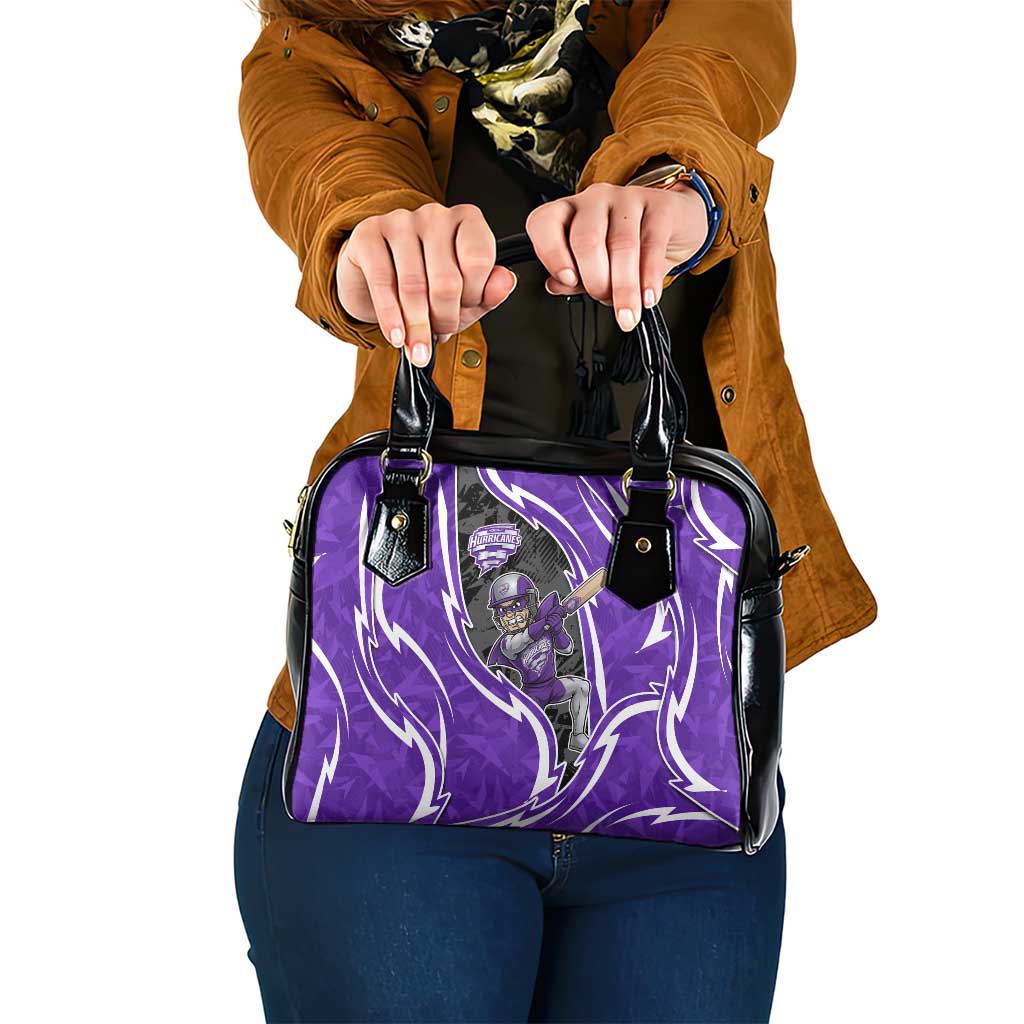 Hobart Hurricanes Shoulder Handbag Flaming Lightning Storm Geometric Sports Mascot Art