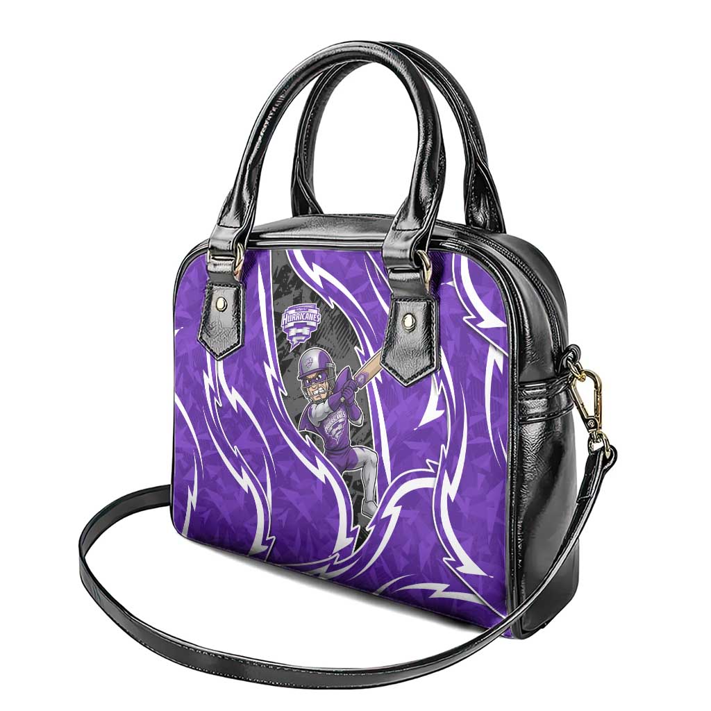 Hobart Hurricanes Shoulder Handbag Flaming Lightning Storm Geometric Sports Mascot Art