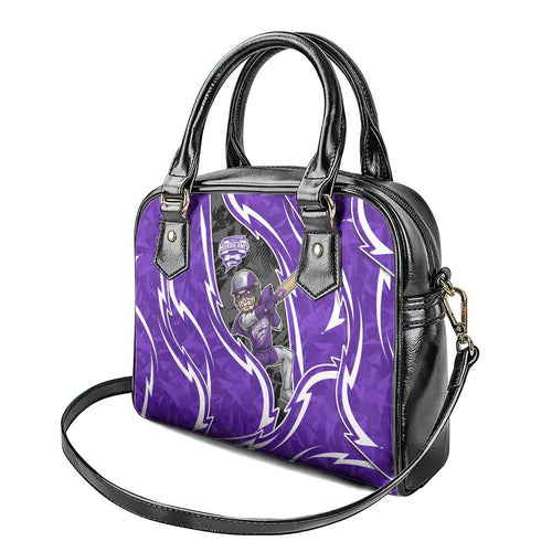 Hobart Hurricanes Shoulder Handbag Flaming Lightning Storm Geometric Sports Mascot Art