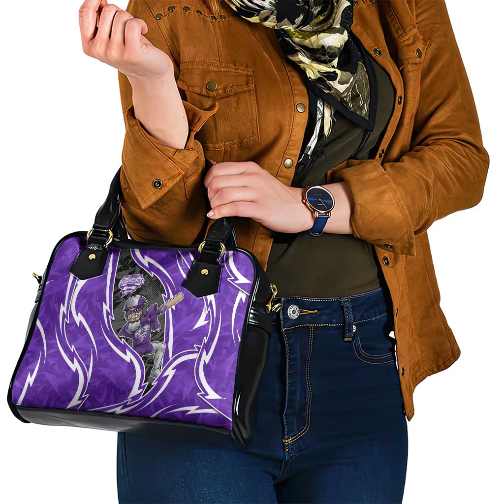 Hobart Hurricanes Shoulder Handbag Flaming Lightning Storm Geometric Sports Mascot Art