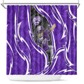 Hobart Hurricanes Shower Curtain Flaming Lightning Storm Geometric Sports Mascot Art