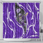 Hobart Hurricanes Shower Curtain Flaming Lightning Storm Geometric Sports Mascot Art