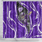Hobart Hurricanes Shower Curtain Flaming Lightning Storm Geometric Sports Mascot Art