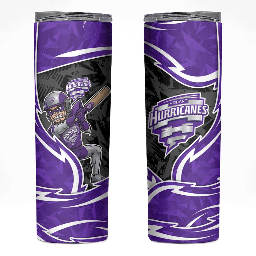Hobart Hurricanes Skinny Tumbler Flaming Lightning Storm Geometric Sports Mascot Art