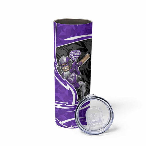 Hobart Hurricanes Skinny Tumbler Flaming Lightning Storm Geometric Sports Mascot Art