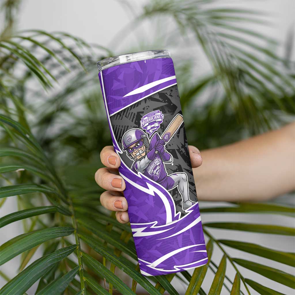 Hobart Hurricanes Skinny Tumbler Flaming Lightning Storm Geometric Sports Mascot Art