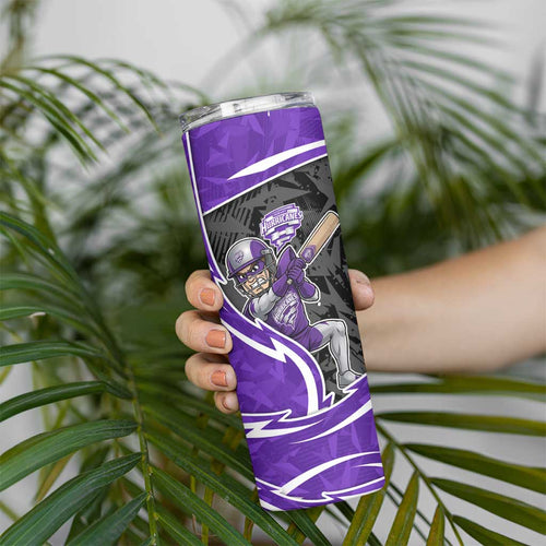 Hobart Hurricanes Skinny Tumbler Flaming Lightning Storm Geometric Sports Mascot Art