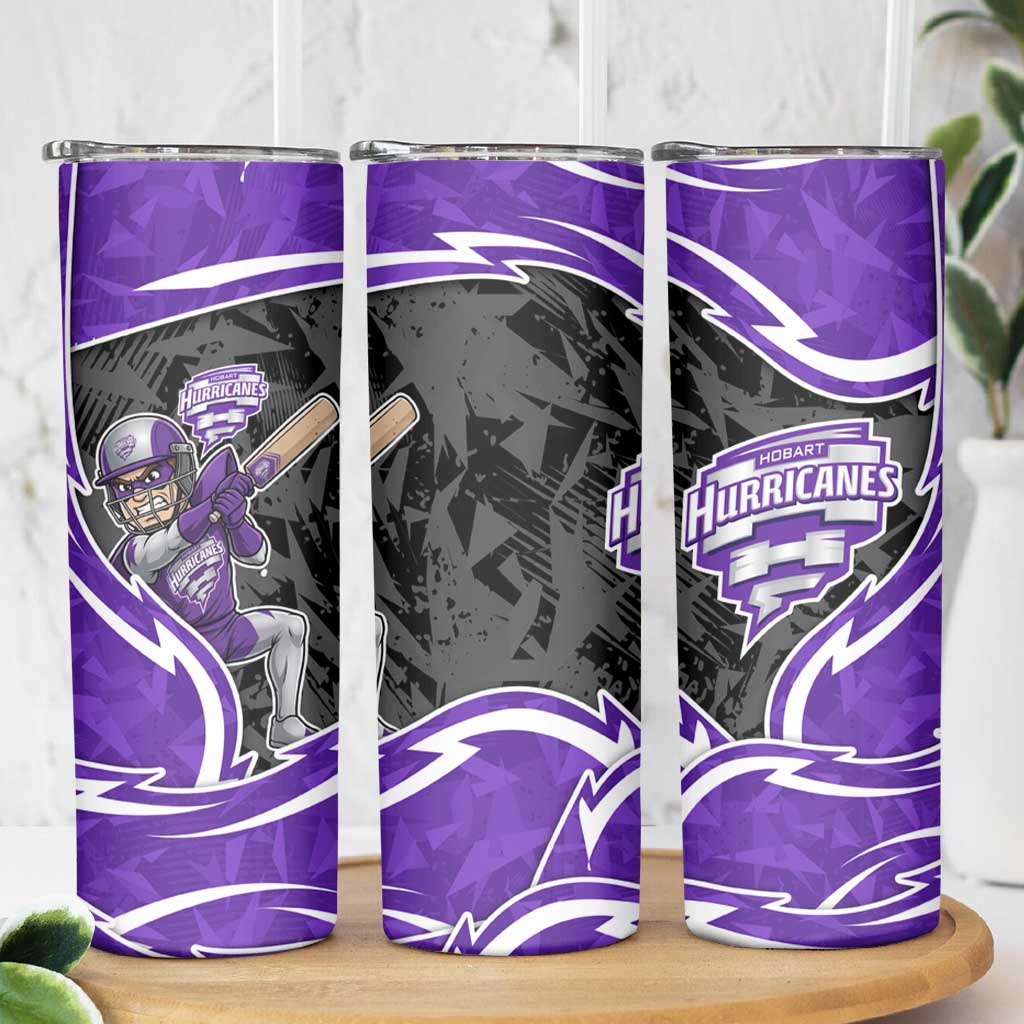 Hobart Hurricanes Skinny Tumbler Flaming Lightning Storm Geometric Sports Mascot Art