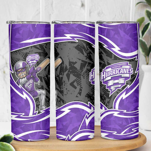 Hobart Hurricanes Skinny Tumbler Flaming Lightning Storm Geometric Sports Mascot Art