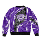 Hobart Hurricanes Sleeve Zip Bomber Jacket Flaming Lightning Storm Geometric Sports Mascot Art