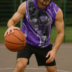 Hobart Hurricanes Sleeveless Hoodie Flaming Lightning Storm Geometric Sports Mascot Art