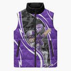 Hobart Hurricanes Sleeveless Puffer Jacket Flaming Lightning Storm Geometric Sports Mascot Art