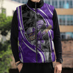 Hobart Hurricanes Sleeveless Puffer Jacket Flaming Lightning Storm Geometric Sports Mascot Art