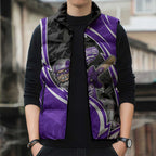 Hobart Hurricanes Sleeveless Puffer Jacket Flaming Lightning Storm Geometric Sports Mascot Art