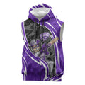 Hobart Hurricanes Sleeveless Zip Hoodie Flaming Lightning Storm Geometric Sports Mascot Art