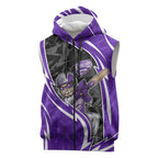 Hobart Hurricanes Sleeveless Zip Hoodie Flaming Lightning Storm Geometric Sports Mascot Art