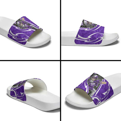 Hobart Hurricanes Slide Sandals Flaming Lightning Storm Geometric Sports Mascot Art