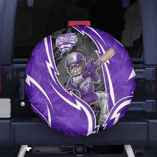 Hobart Hurricanes Spare Tire Cover Flaming Lightning Storm Geometric Sports Mascot Art