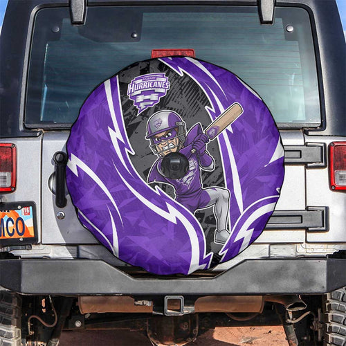 Hobart Hurricanes Spare Tire Cover Flaming Lightning Storm Geometric Sports Mascot Art