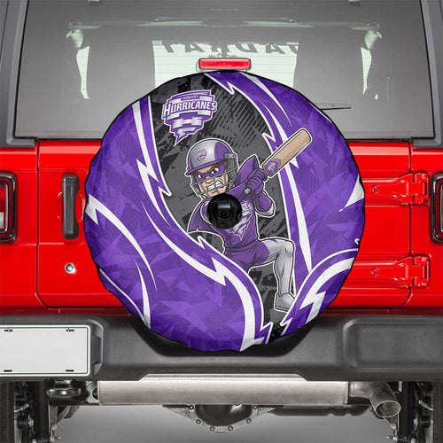 Hobart Hurricanes Spare Tire Cover Flaming Lightning Storm Geometric Sports Mascot Art