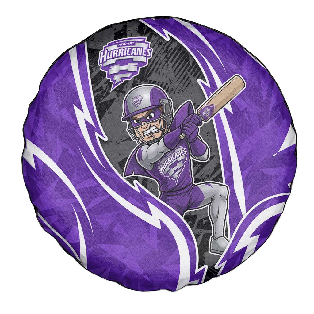 Hobart Hurricanes Spare Tire Cover Flaming Lightning Storm Geometric Sports Mascot Art