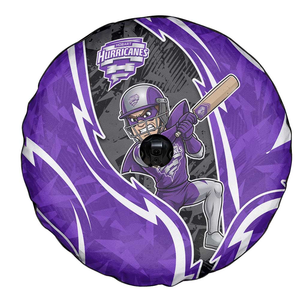 Hobart Hurricanes Spare Tire Cover Flaming Lightning Storm Geometric Sports Mascot Art