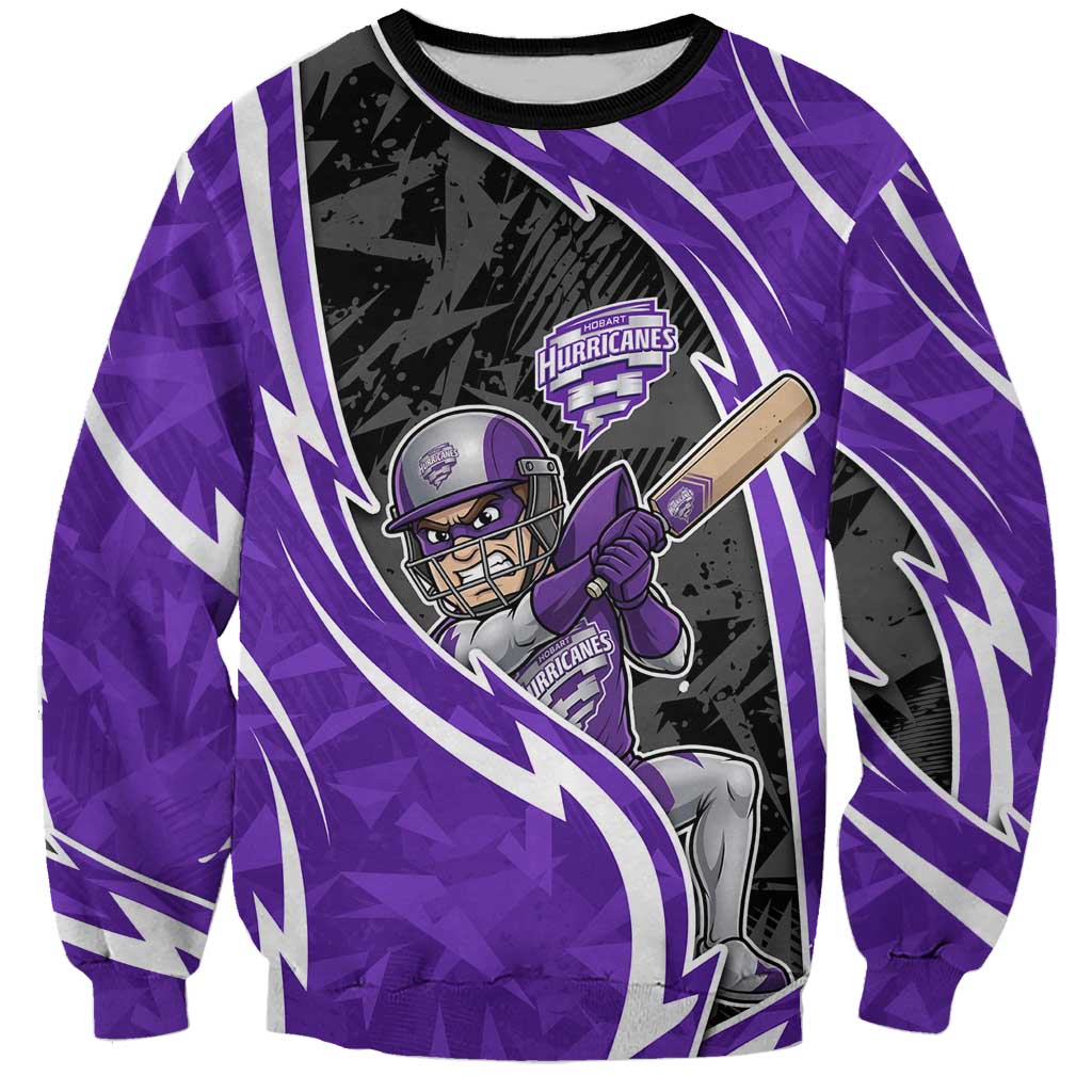 Hobart Hurricanes Sweatshirt Flaming Lightning Storm Geometric Sports Mascot Art