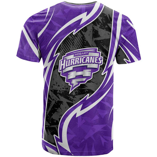 Hobart Hurricanes T Shirt Flaming Lightning Storm Geometric Sports Mascot Art