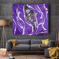 Hobart Hurricanes Tapestry Flaming Lightning Storm Geometric Sports Mascot Art