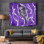 Hobart Hurricanes Tapestry Flaming Lightning Storm Geometric Sports Mascot Art