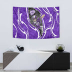 Hobart Hurricanes Tapestry Flaming Lightning Storm Geometric Sports Mascot Art