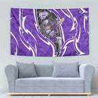 Hobart Hurricanes Tapestry Flaming Lightning Storm Geometric Sports Mascot Art